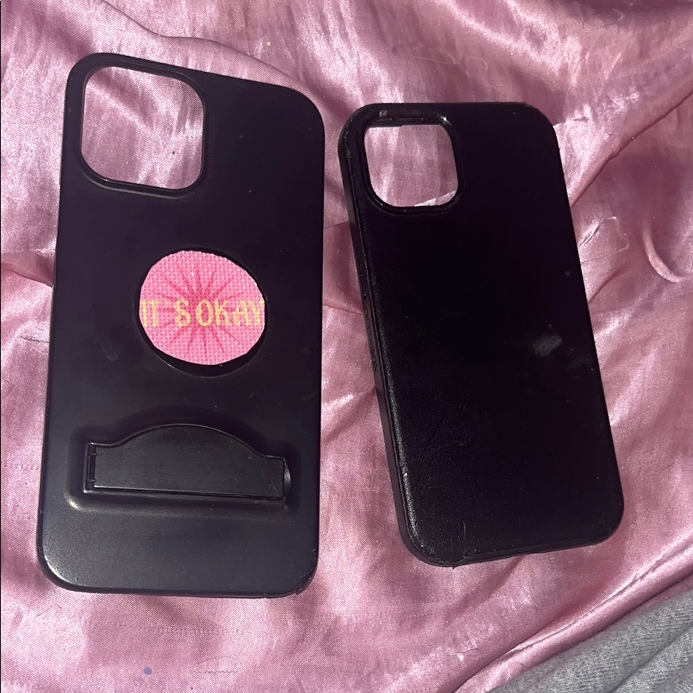 Black Phone Case with Stand